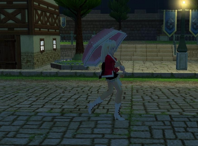 孤單的撐傘走在街上